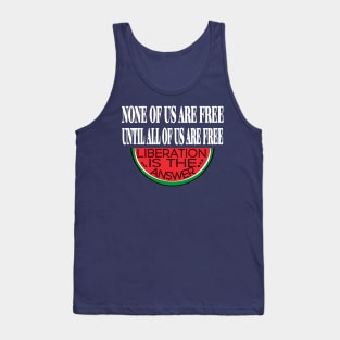 None Of Us Are Free Until All Of Us  Are Free -Liberation Is The Answer - Large Slice - Back Tank Top